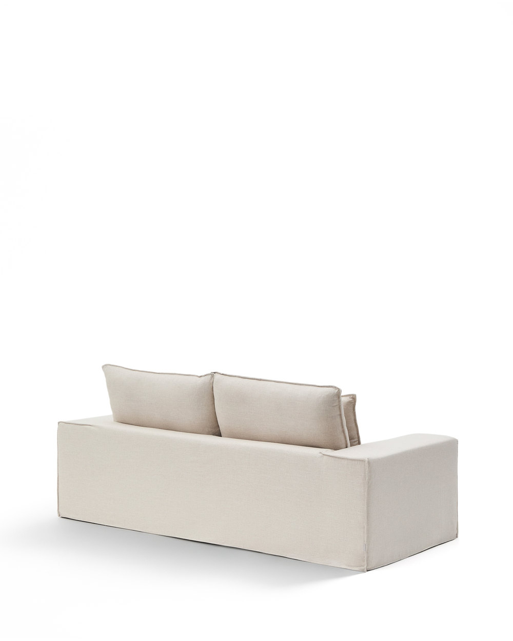 Anarela бежевый льняной диван 2-местный со съемным чехлом и подушками 240 см