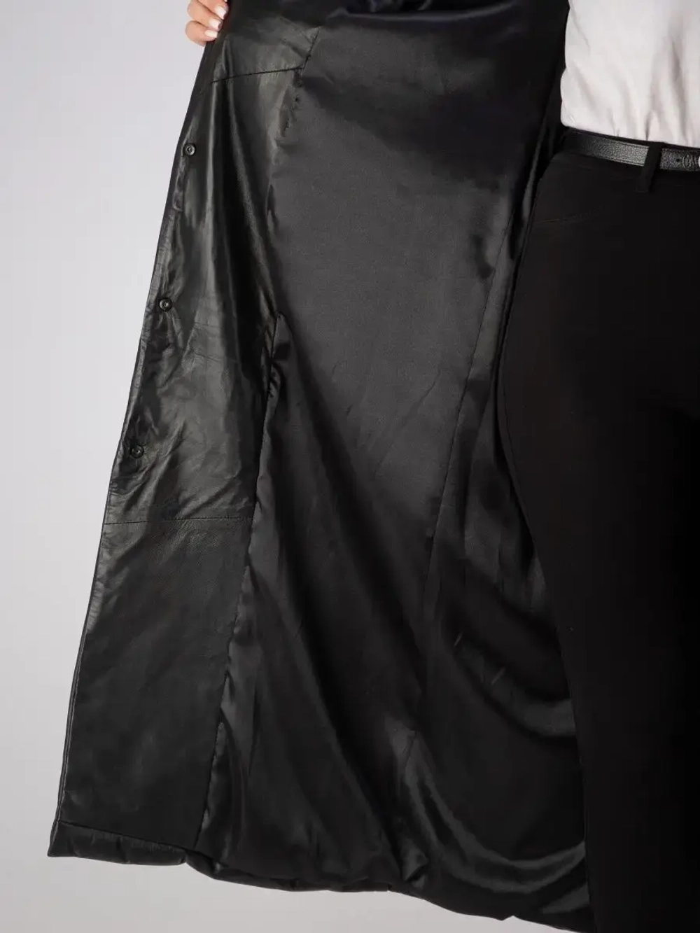 Пальто кожаное из натуральной кожи