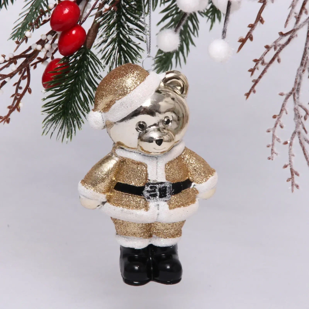 Ёлочная игрушка «Волшебный медвежонок» 8*5*12 см, шампань