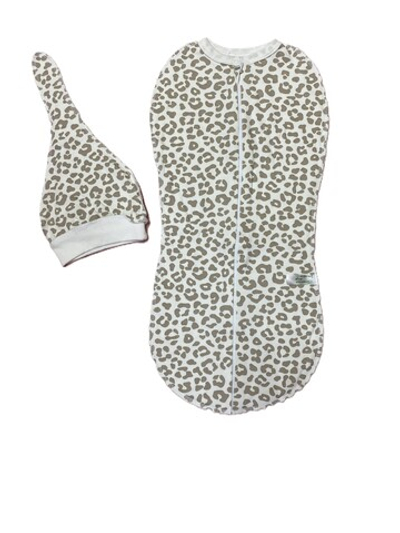 Пеленка-кокон на молнии из интерлока (100% хлопок) размер 1 с шапочкой на рост 56-62 см