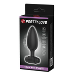 Черная анальная пробка с вибропулей - 11,8 см.