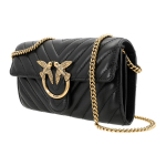 Сумка Pinko Gold Logo Chain Shoulder Strap Calfskin Messenger Bag Shoulder Bag Black, 100062-A0GK-Z99Q