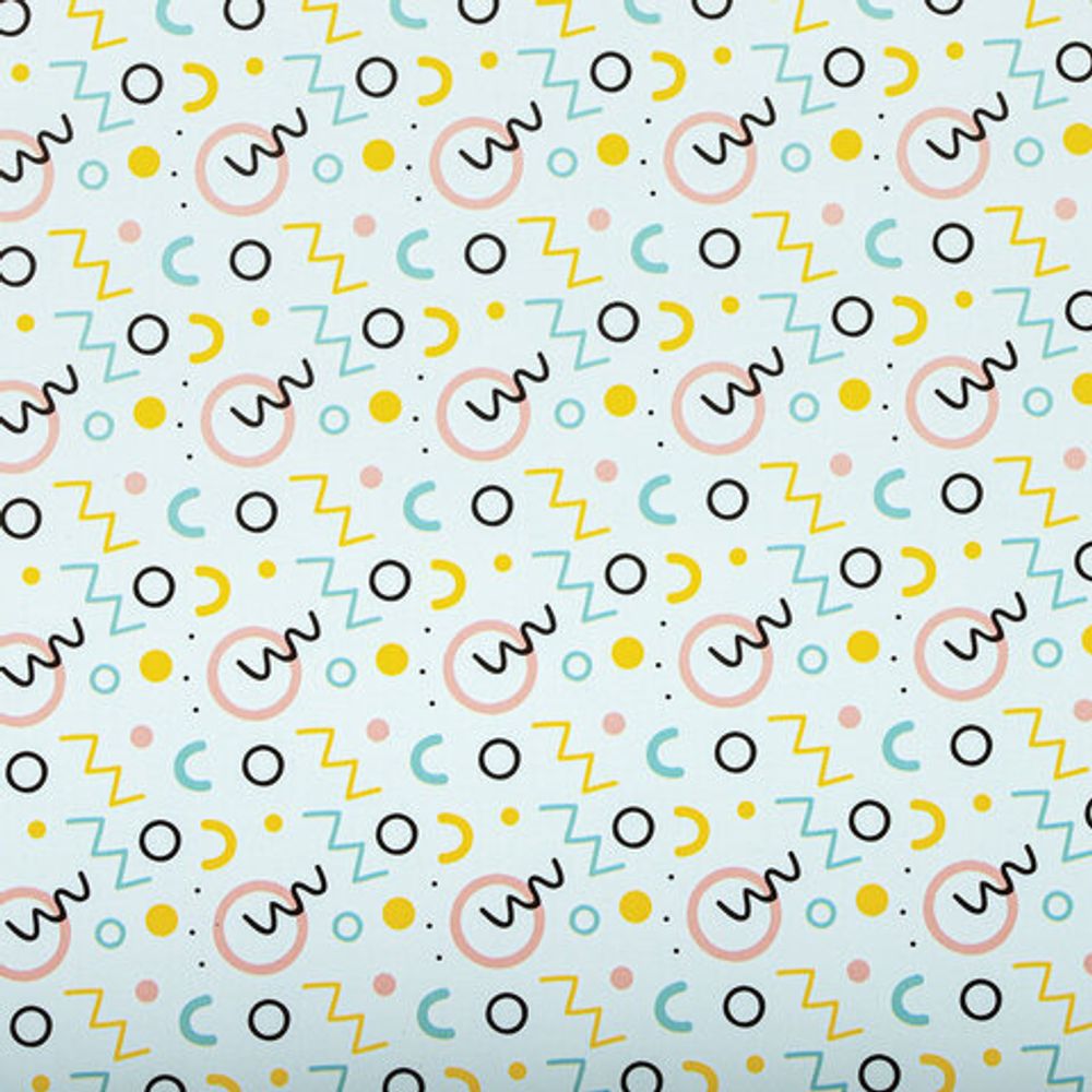 Бумага упаковочная мелованная НАБОР 3 шт., "Memphis", 70х100 см, 3 дизайна, ЗОЛОТАЯ СКАЗКА, 592067