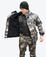 Костюм Горка 5 демисезонный "Серый мультикам" с флисом, Пилигрим