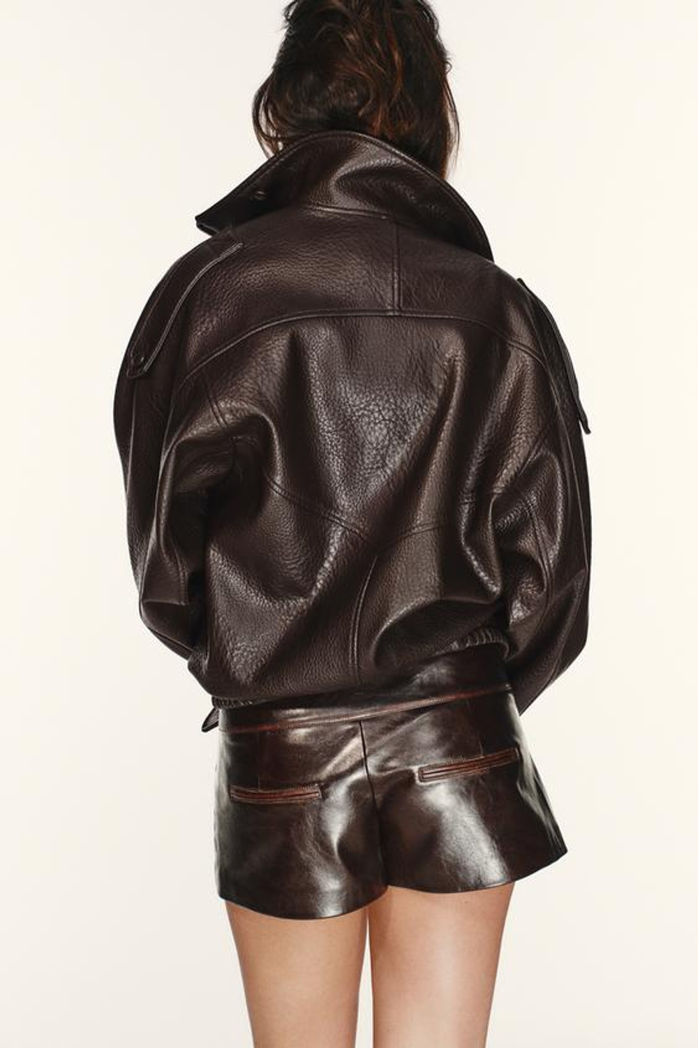 ZARA ШОРТЫ В ТОНКУЮ ПОЛОСКУ С ПОЯСОМ, КОРИЧНЕВЫЙ