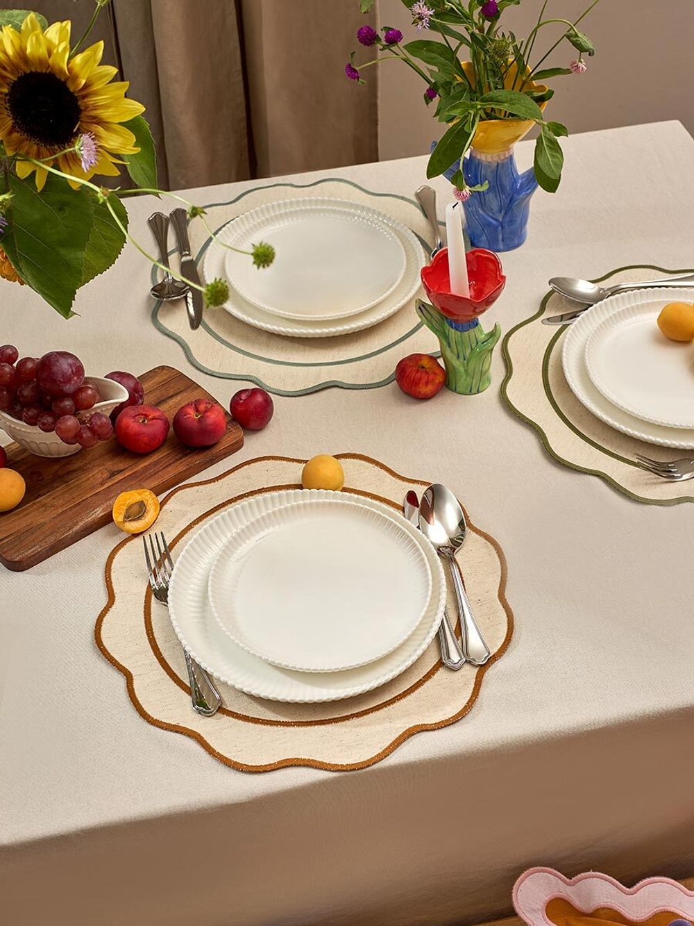 Салфетка под приборы Anemone 38 см | карри