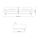 Диван кровать трехместный ENZA HOME PERGE EH73758