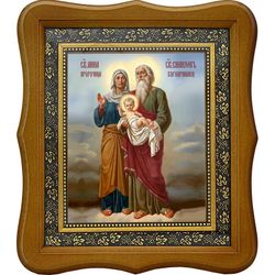 Праведные Симеон Богоприимец и Анна Пророчица. Икона на холсте.