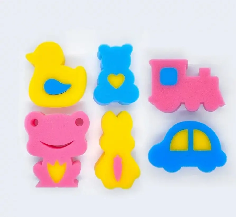 Губка для тела поролоновая детская фигурная RILLY «Веселый Конструктор», микс дизайнов