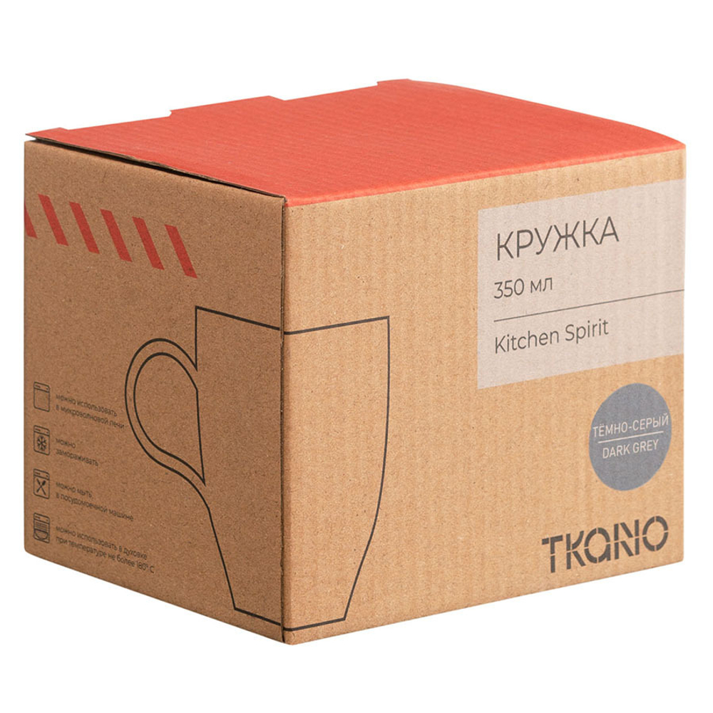 Кружка 350мл Tkano Kitchen Spirit темно-серая