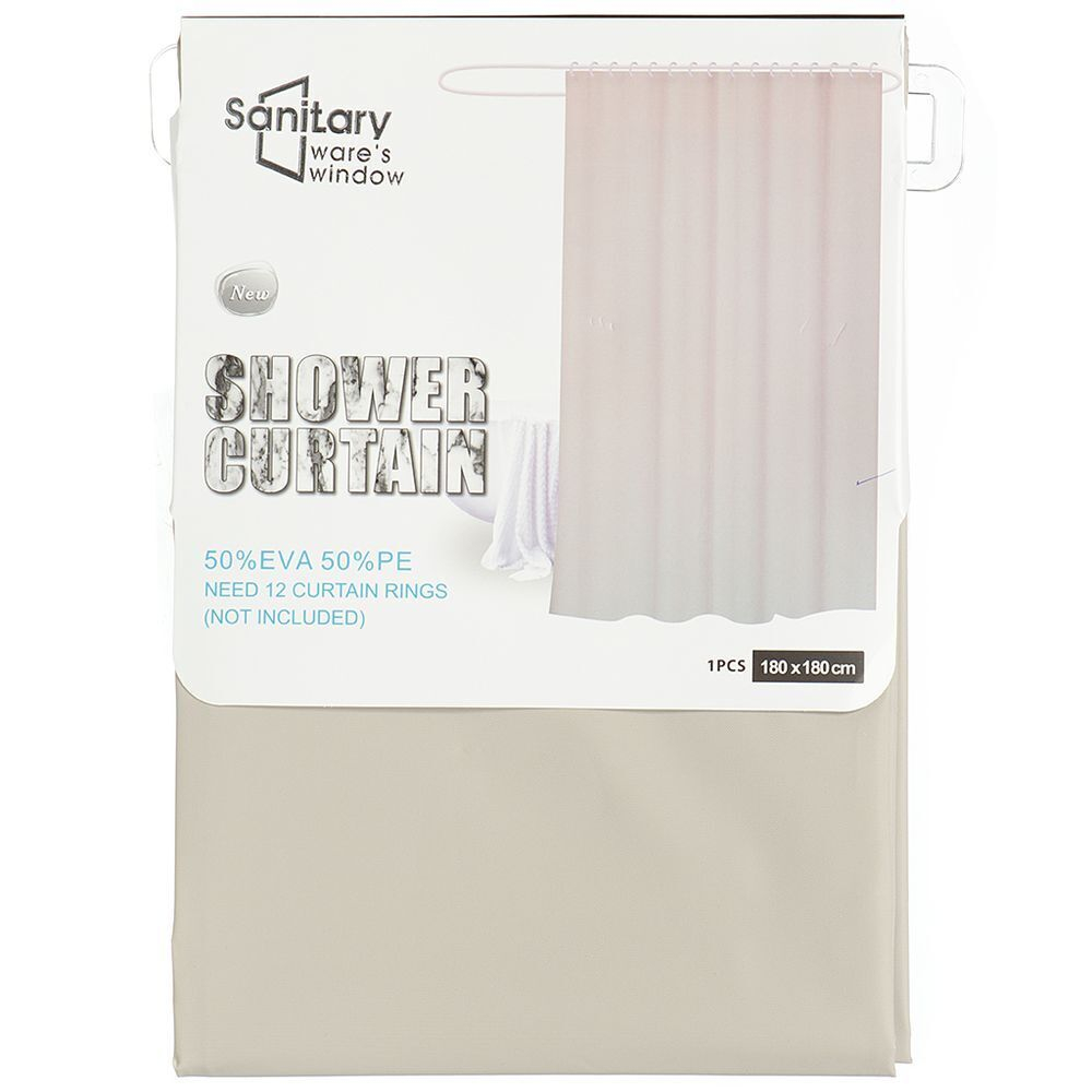 Штора для ванн 180х180 см, ПЭ, сер, Y3-574