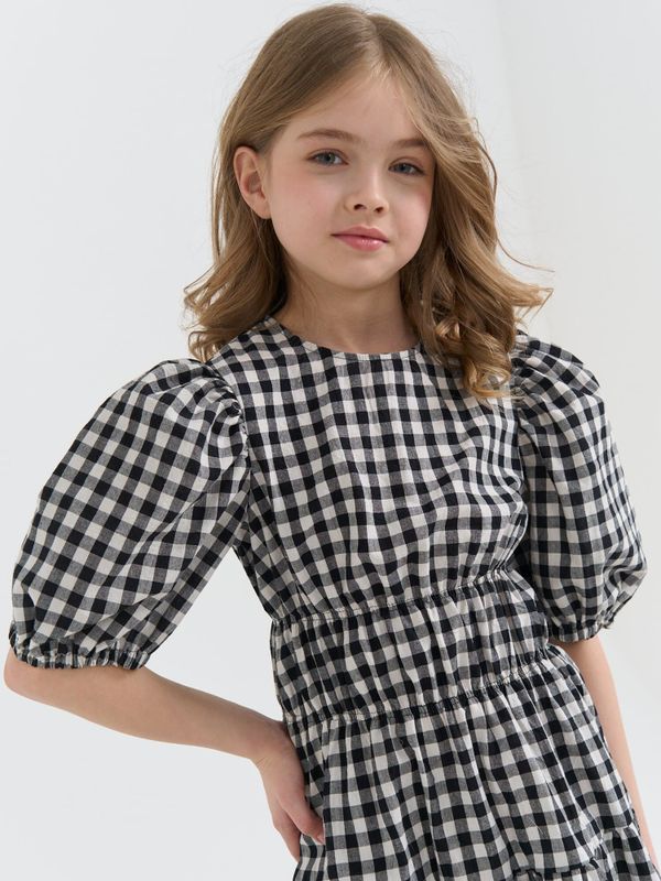 Платье хлопковое с коротким рукавом 