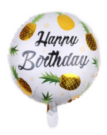 К 18" Круг Happy birthday желтый ананас