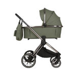Детская универсальная коляска Adamex Spark SE 2в1 - Salvia Onyx (Зеленая ткань, хром. рама)