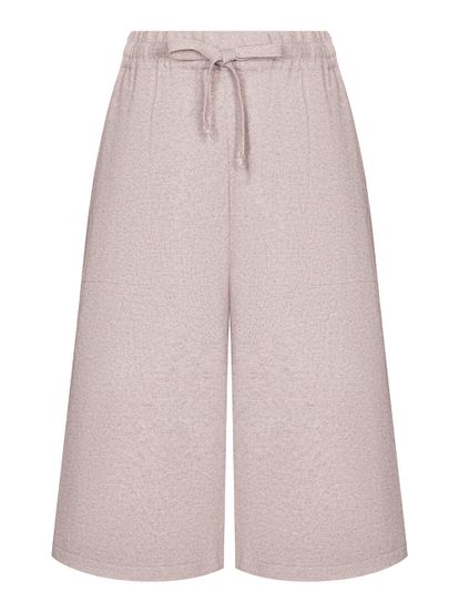 Женские шорты серо-розового цвета из хлопка и кашемира - фото 1