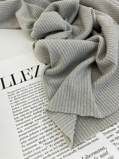 СВЕТЛО-СЕРЫЙ - Лапша вязаная с люрексом (ОЗ67)