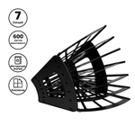 Лоток для бумаг веерный СТАММ "Эконом", 7-ми секционный, черный