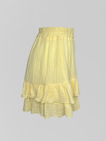 Костюм BB mode однотонный из топа с длинным рукавом и шорт с рюшами