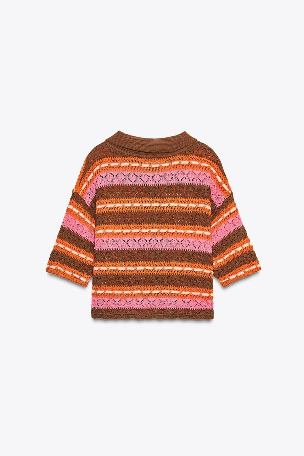 ZARA ЖАККАРДОВЫЙ ТОП ПОЛО, РАЗНОЦВЕТНЫЙ