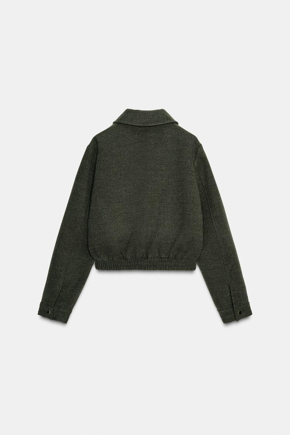 ZARA БОМБЕР ИЗ МЯГКОЙ ТКАНИ, ХАКИ