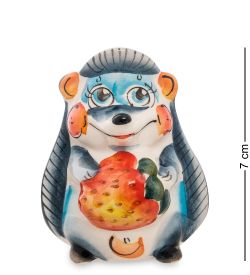 ГЛ- 112 Подставка для зубочисток «Ежик с клубникой» цв. (Гжельский фарфор)