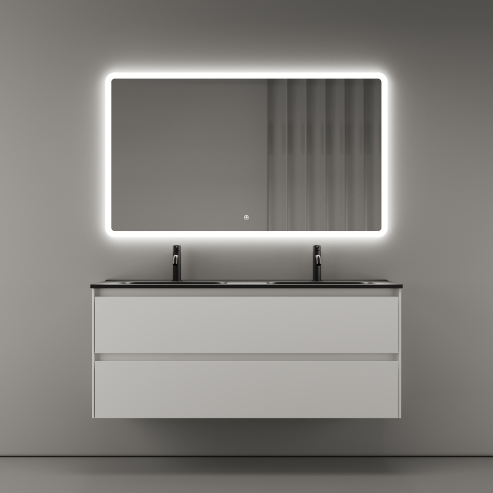 Тумба подвесная под раковину Sancos Cento белый глянец, 1190х450х500