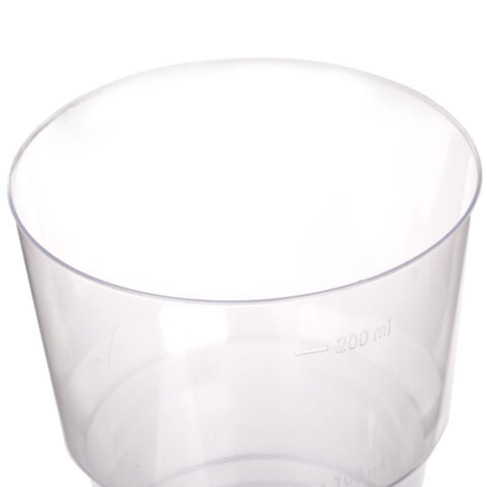 Одноразовые стаканы 200 мл, КОМПЛЕКТ 50 шт., прозрачные, "КРИСТАЛЛ", ПС, холодное/горячее, LAIMA, 602652