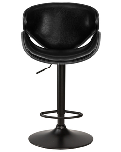 Стул барный DOBRIN KARTER BLACK, коричневый орех дерево (BWW), черный PU
