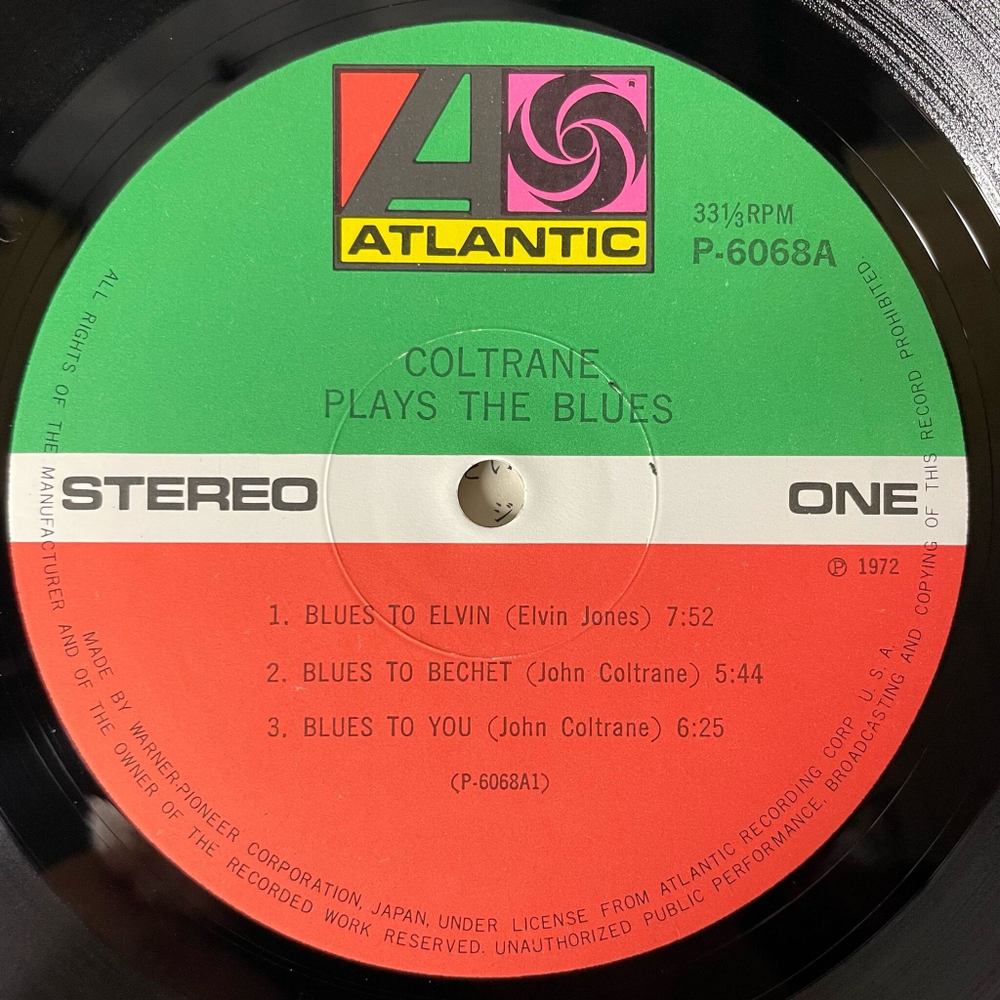 Винтажная виниловая пластинка LP John Coltrane, Coltrane Plays The Blues (Japan 1972) (Obi) Mr. Day