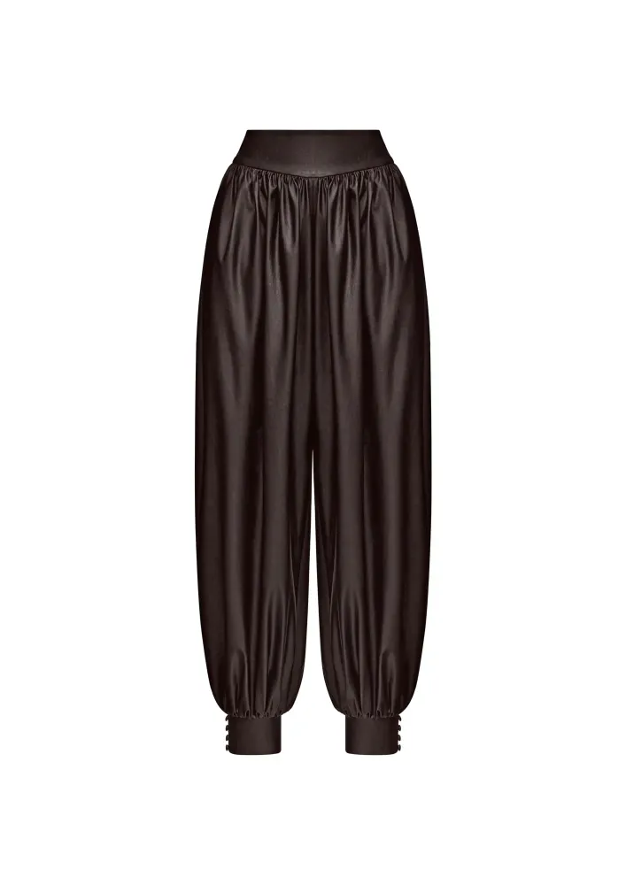 Шанель-Эви (Chanelle-Evie), комплект топ и брюки-шаровары из шоколадной экокожи