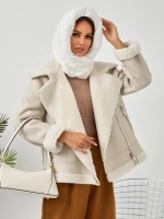 Капор зимний вязаный капюшон на флисе