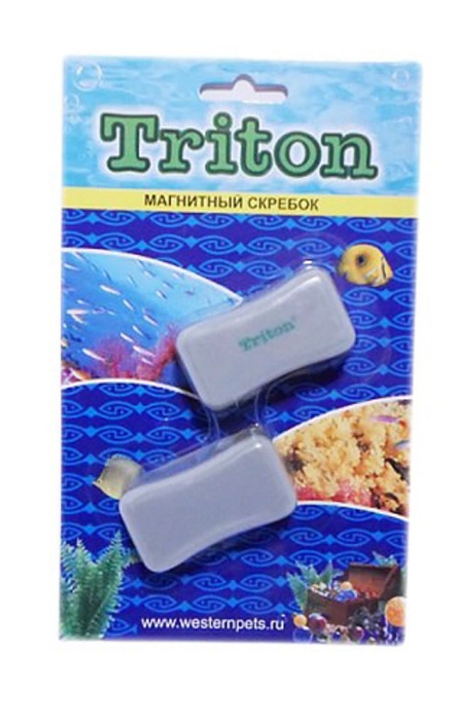Тритон магнит для чистки аквариума плавающий малый 6x3,5x2,5 см