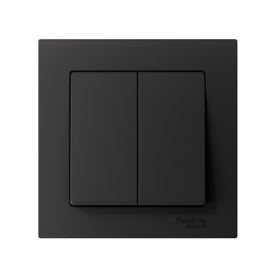 Выключатель 2-кл. СП AtlasDesign 10А IP20 (сх. 5) 10AX в сборе карбон SE ATN001052