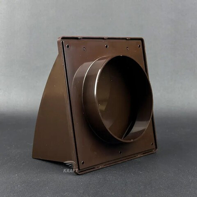 Вывод, выход стенной 175х175 мм с обратным клапаном с выходом D120 коричневый