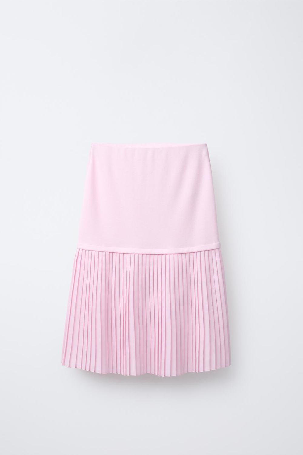 ZARA ПЛИССИРОВАННАЯ ЮБКА МИДИ, РОЗОВЫЙ