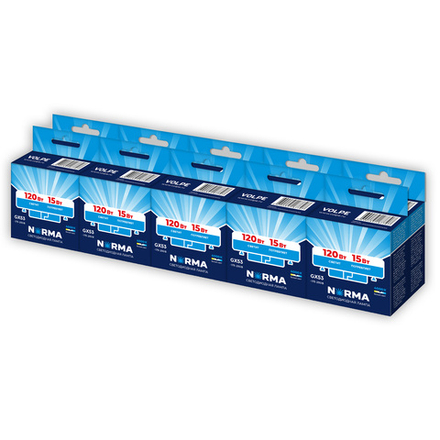 LED-GX53-15W-4000K-GX53-FR-NR Набор из 10штук Лампа светодиодная. матовая. Серия Norma. Белый свет 4000K. Картон. ТМ Volpe