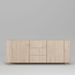 Комод 2 двери 3 ящика Эклипс (беленый дуб), 195x76x46 см