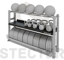 Стеллажная полка для гантелей/гирь (L1800 мм)