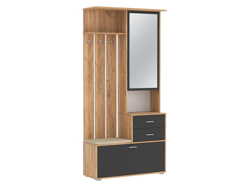 Антре шкаф для прихожей 65.08 Дуб золотой / Диамант серый