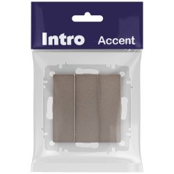 Выключатель Intro Accent 6-106-08 тройной, 10А-250В, IP20, СУ, AL/CU, бронза | Intro