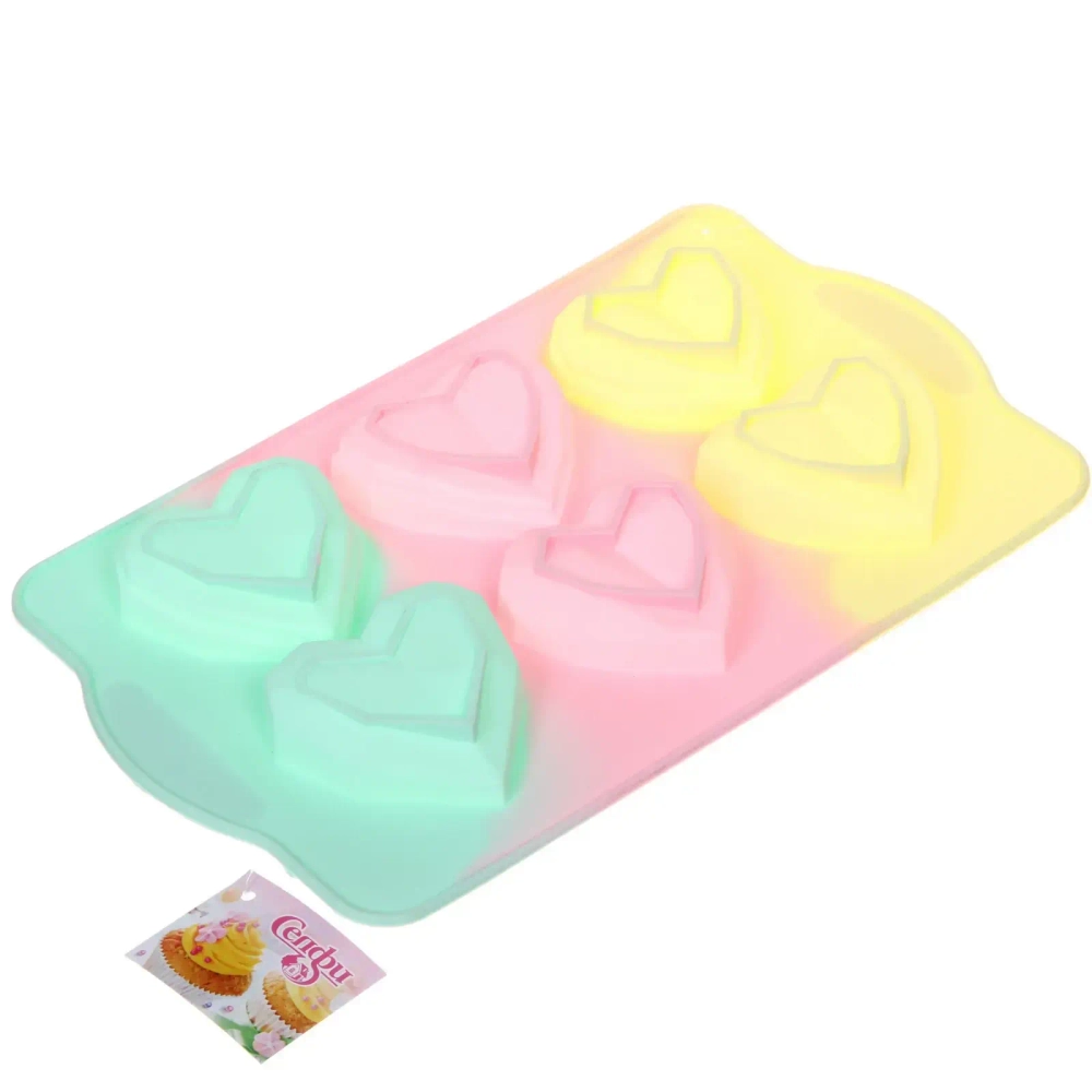 Форма силиконовая для шоколада «Конфетти» сердечки 29*17*2,2см