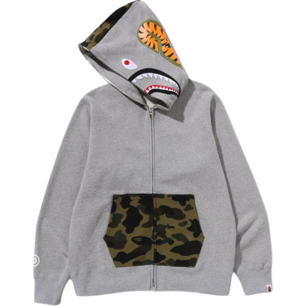 A Bathing Ape Bathing Ape Sweatshirts Cotton Moderate No Fleece Lined Regular Zip Closure 0zxswmx05151p серый
