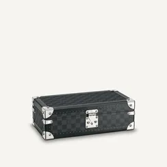 Футляр восьми часов Louis Vuitton канва Damier Graphite темно-серый/черный