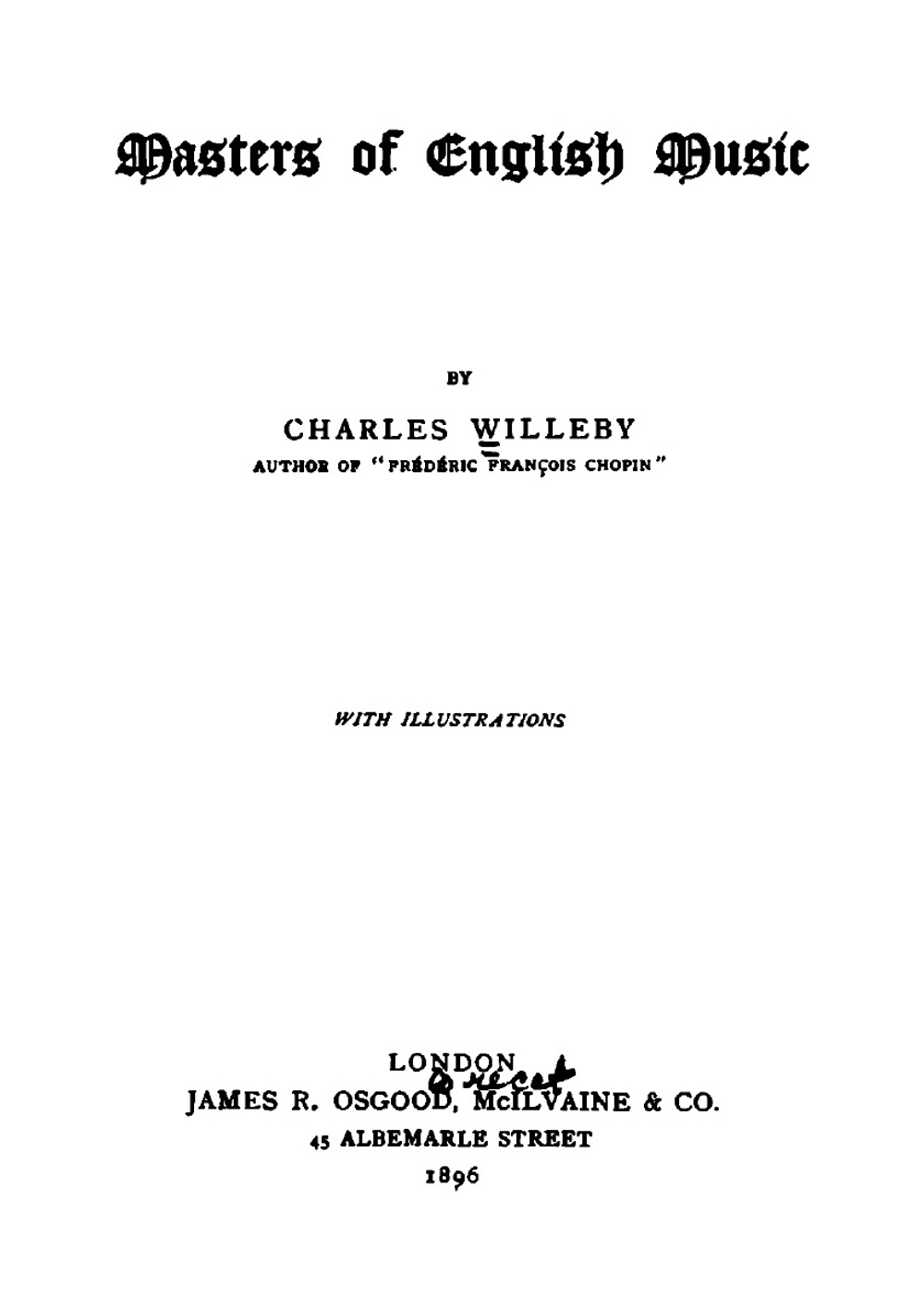 Masters of English Music | Charles Willeby