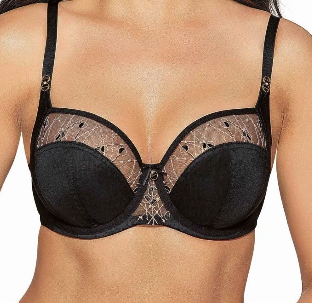 Соблазнительный бюстгальтер plus size с мягкими чашками (Размер: 100F) (Цвет: черный)