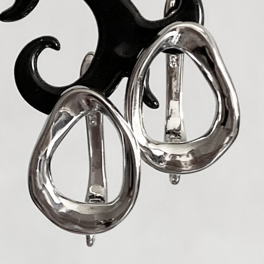 Ювелирные швензы с родиевым покрытием, 20*13 мм, цена за пару