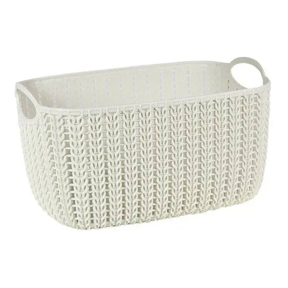 Корзинка ВЯЗАНИЕ 4л белый ротанг 0,13,17х0,24м (комплект 12 шт)