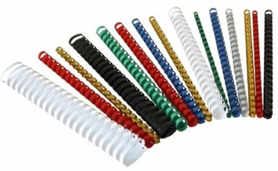 Пружина пластиковая 6 мм, зеленая, сшивает 25 листов (Yu), 100 шт/уп