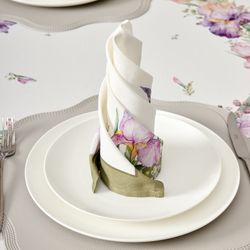 НАБОР САЛФЕТОК ИЗ 2-Х ШТ "ИРИСЫ",40Х40СМ, 100% ХЛОПОК,БЕЛЫЙ,ТВИЛ