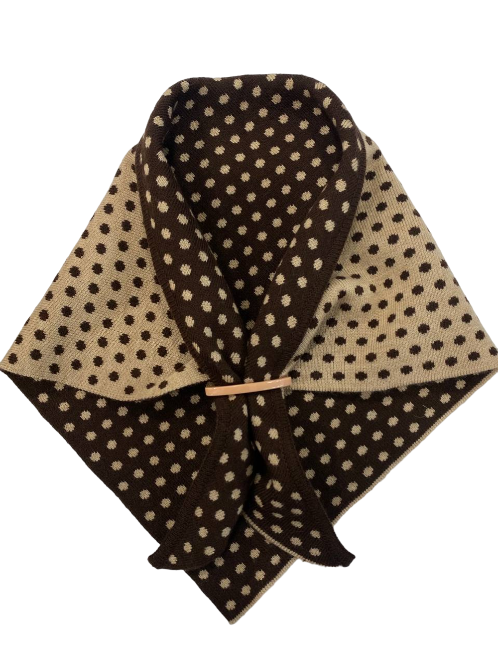 Косынка детская К510-08/13 бежевая/коричневая